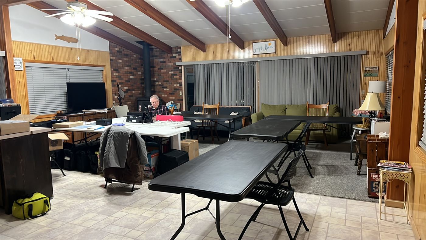 The bright interior of the crafting room